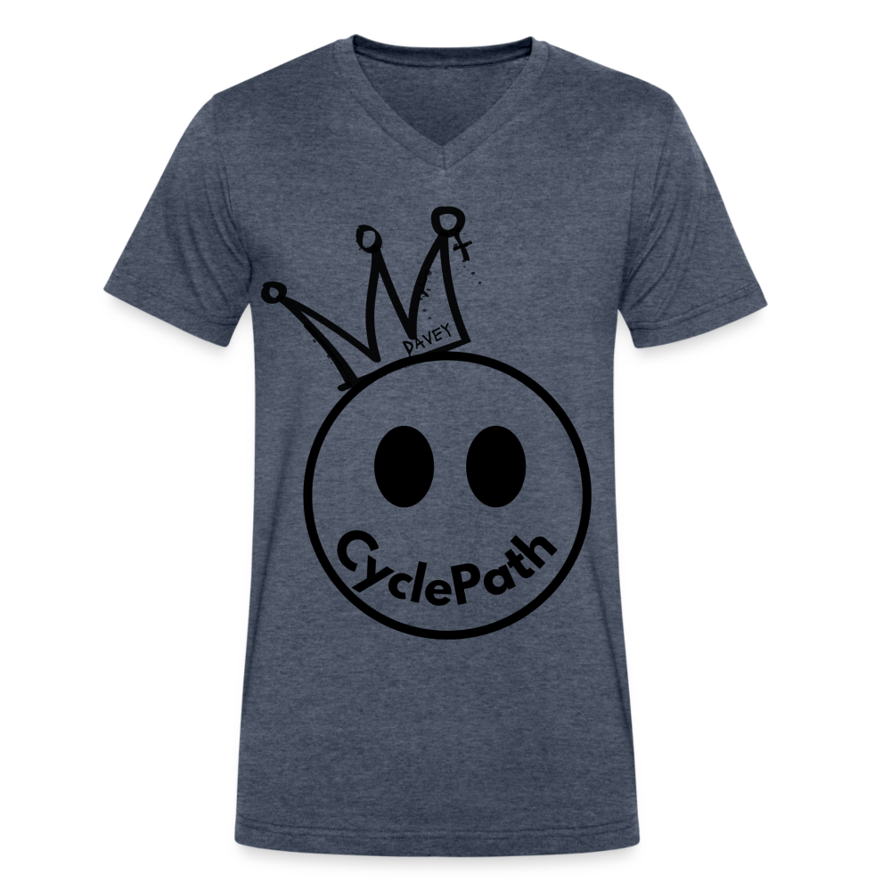 CyclePath "Smiles 4 Miles" Men's V-Neck T-Shirt - heather navy