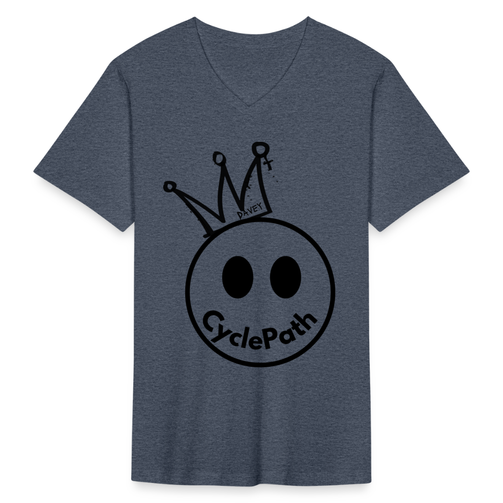 CyclePath "Smiles 4 Miles" Men's V-Neck T-Shirt - heather navy