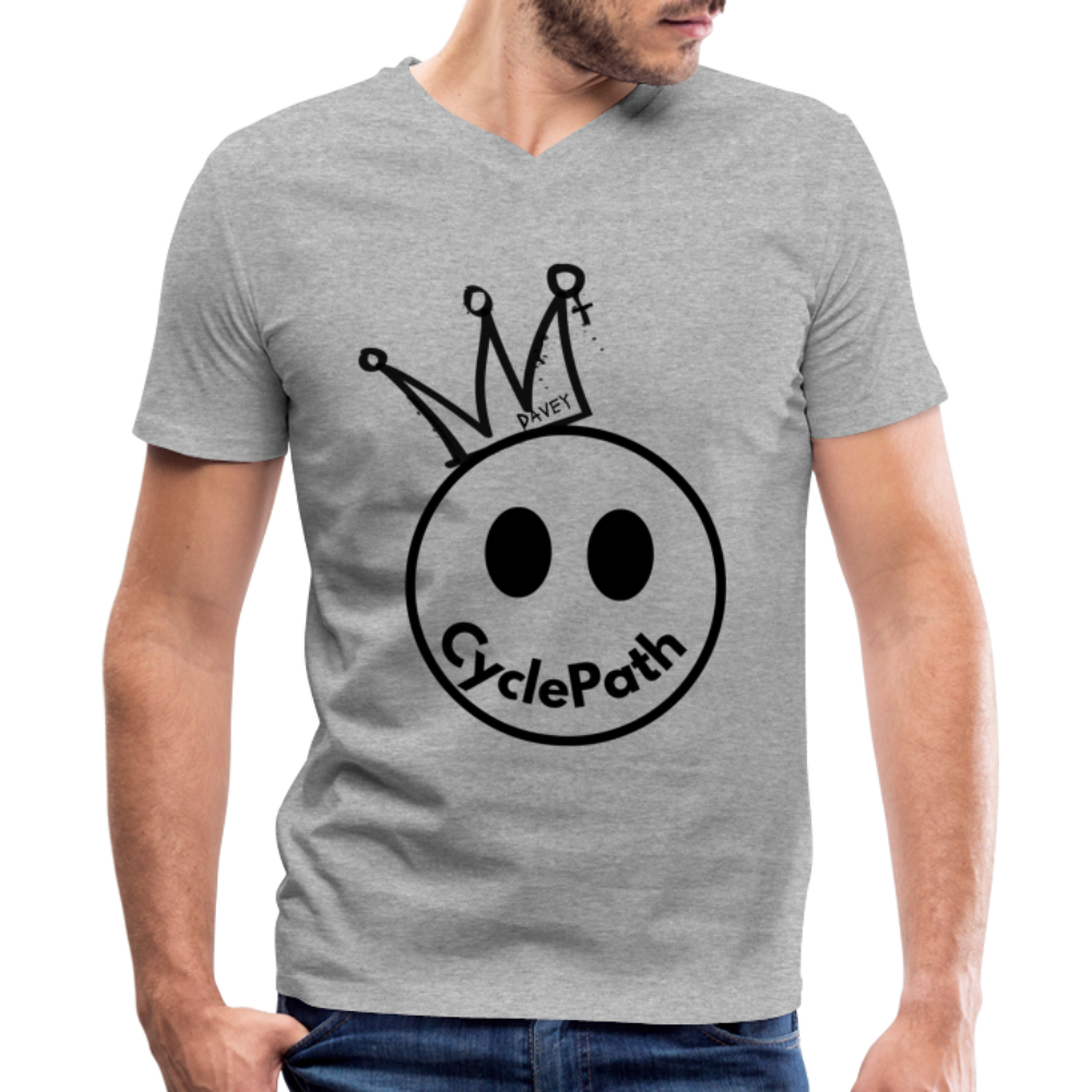 CyclePath "Smiles 4 Miles" Men's V-Neck T-Shirt - heather gray