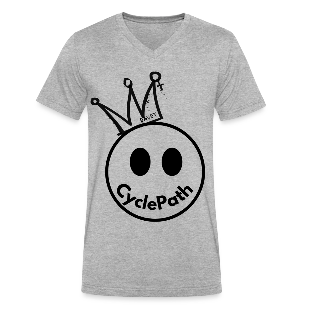 CyclePath "Smiles 4 Miles" Men's V-Neck T-Shirt - heather gray