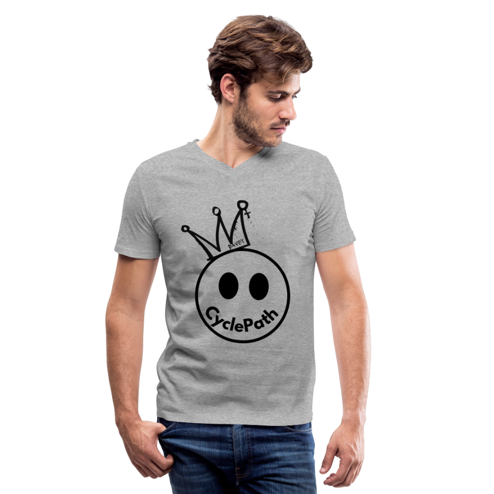 CyclePath "Smiles 4 Miles" Men's V-Neck T-Shirt - heather gray