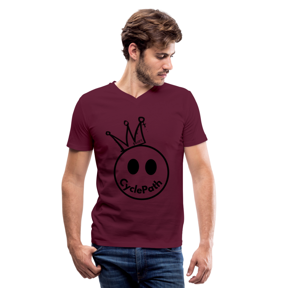 CyclePath "Smiles 4 Miles" Men's V-Neck T-Shirt - maroon