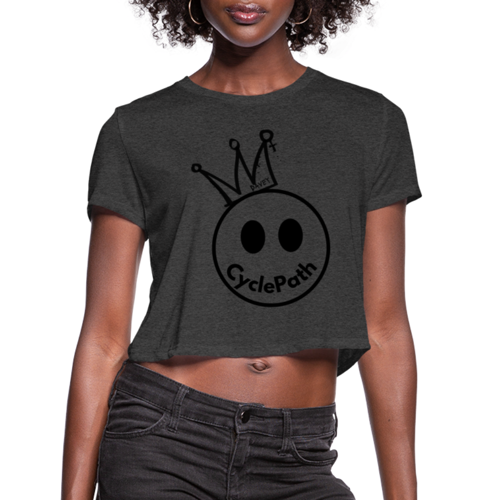 CyclePath "Smiles 4 Miles" Women's Cropped T-Shirt - deep heather