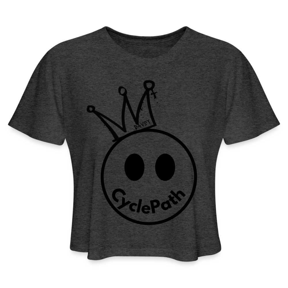 CyclePath "Smiles 4 Miles" Women's Cropped T-Shirt - deep heather