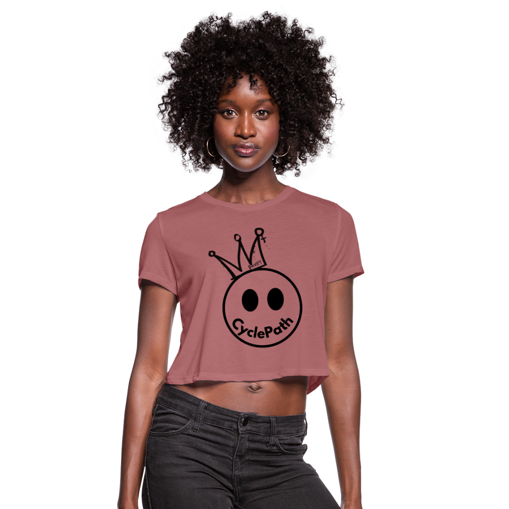 CyclePath "Smiles 4 Miles" Women's Cropped T-Shirt - mauve