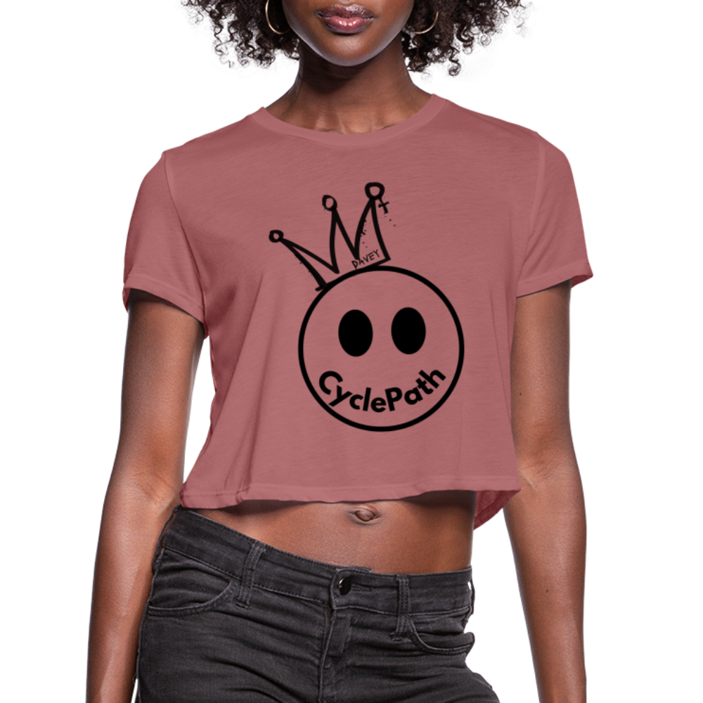 CyclePath "Smiles 4 Miles" Women's Cropped T-Shirt - mauve