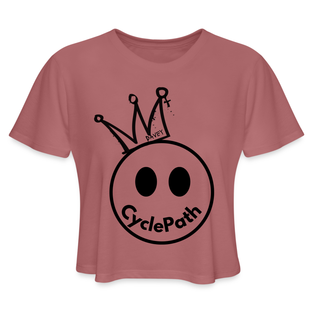 CyclePath "Smiles 4 Miles" Women's Cropped T-Shirt - mauve
