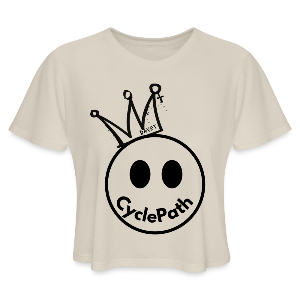 CyclePath "Smiles 4 Miles" Women's Cropped T-Shirt - dust