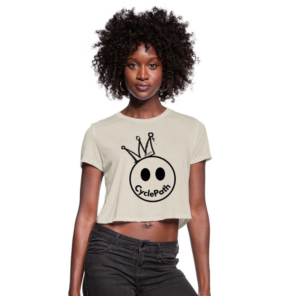 CyclePath "Smiles 4 Miles" Women's Cropped T-Shirt - dust