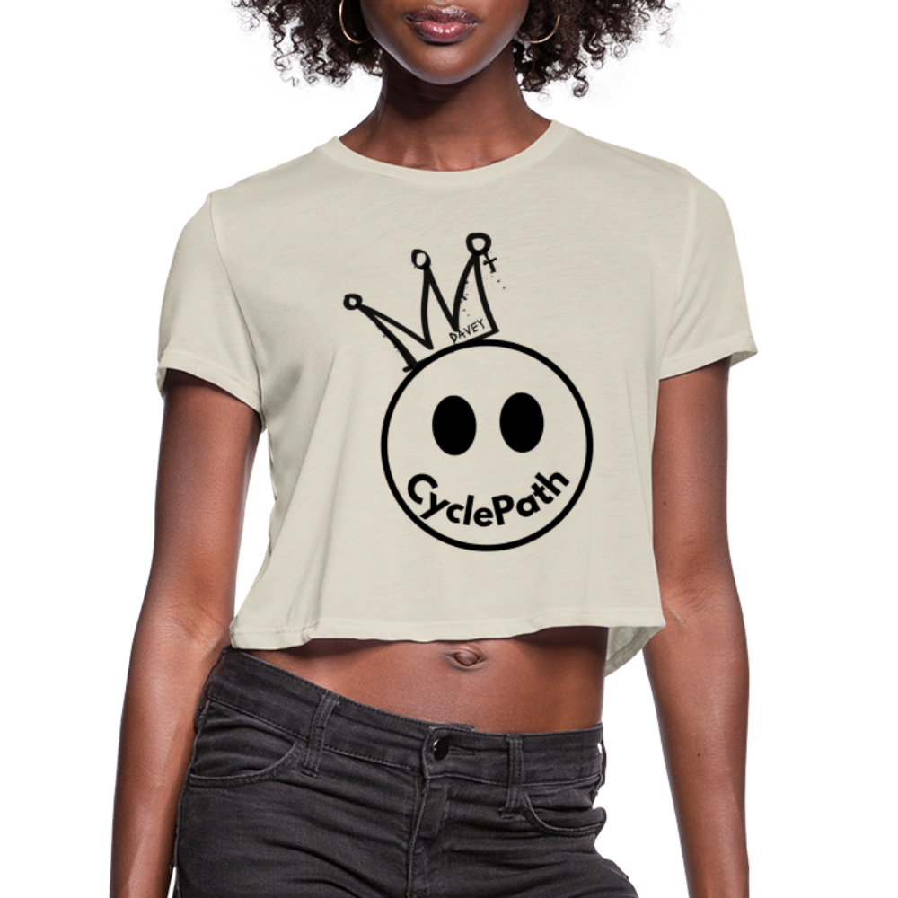 CyclePath "Smiles 4 Miles" Women's Cropped T-Shirt - dust
