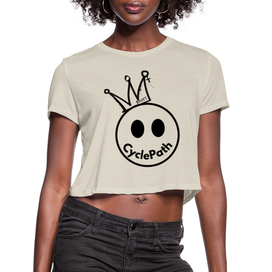 CyclePath "Smiles 4 Miles" Women's Cropped T-Shirt - dust