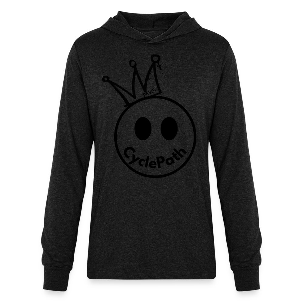 CyclePath "Smiles 4 Miles" Unisex Long Sleeve Hoodie Shirt - heather black