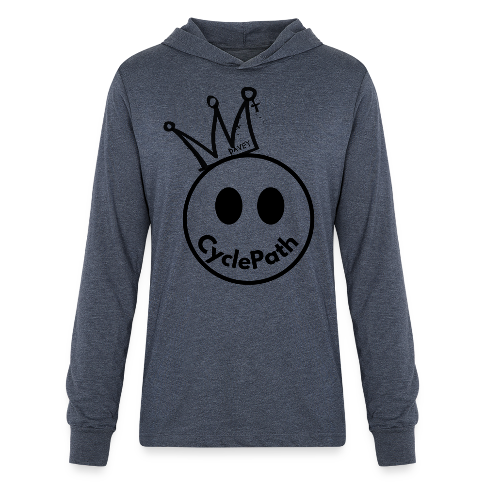 CyclePath "Smiles 4 Miles" Unisex Long Sleeve Hoodie Shirt - heather navy