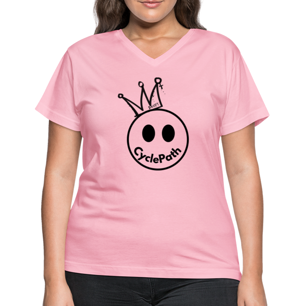 CyclePath "Smiles 4 Miles" Women's V-Neck T-Shirt - pink