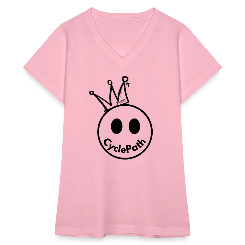 CyclePath "Smiles 4 Miles" Women's V-Neck T-Shirt - pink