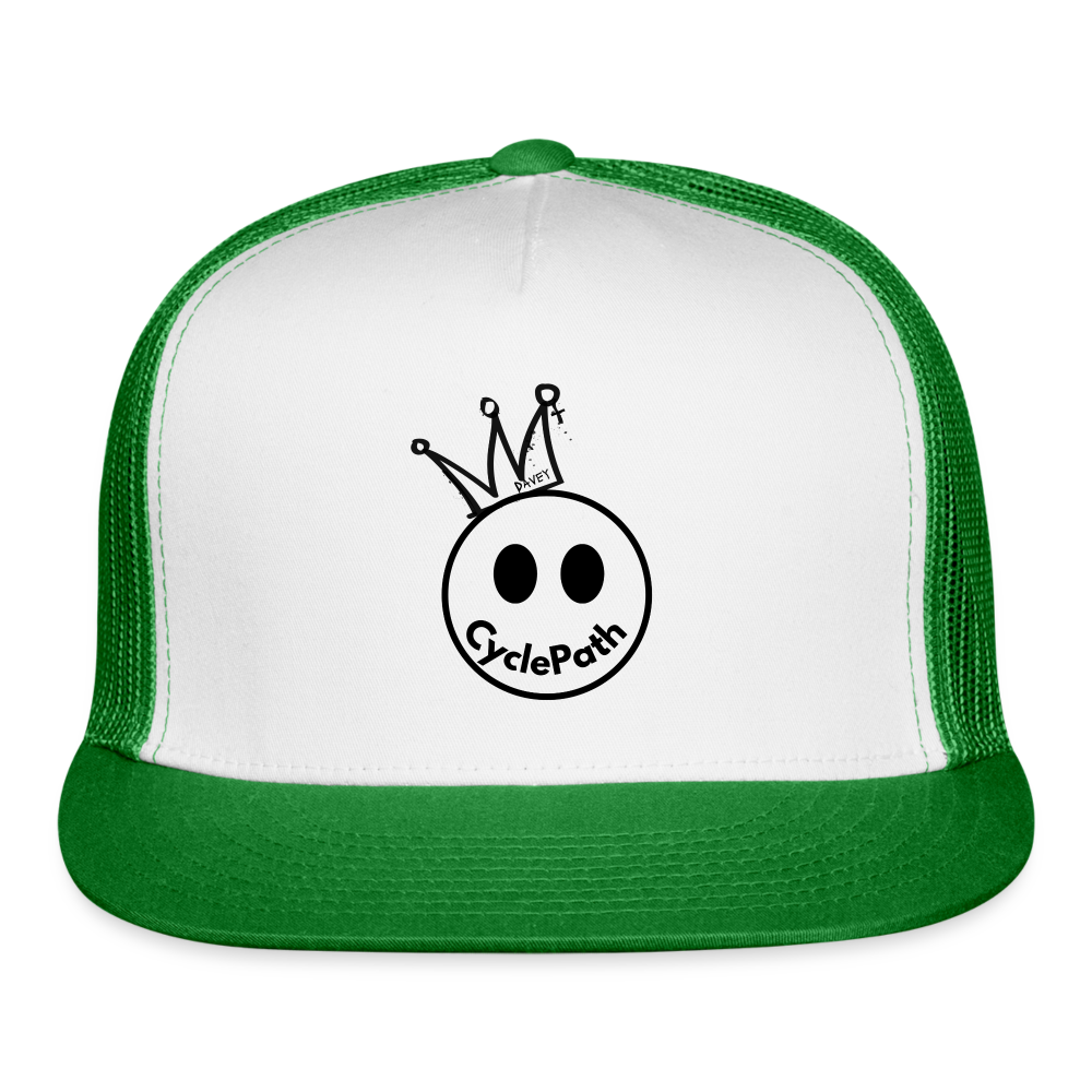 CyclePath Trucker Cap - white/kelly green